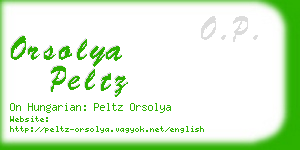 orsolya peltz business card